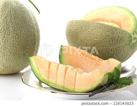 非常甜的夕張哈密瓜（白色背景） 116143025