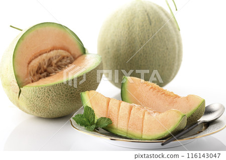 非常甜的夕張哈密瓜（白色背景） 116143047