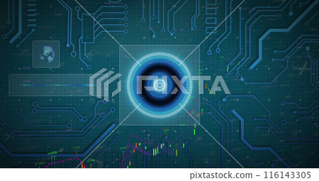 This image shows colourful data, graphs and statistics being processed and analysed 116143305