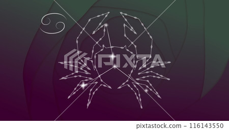 Image of cancer star sign with glowing stars Image of cancer star sign with glowing stars 116143550