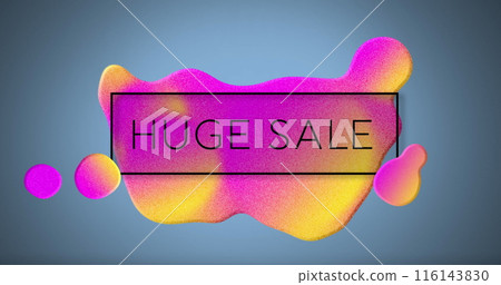 Image of huge sale text over vibrant pattern on blue background Image of huge sale text over vibrant pattern on blue background 116143830