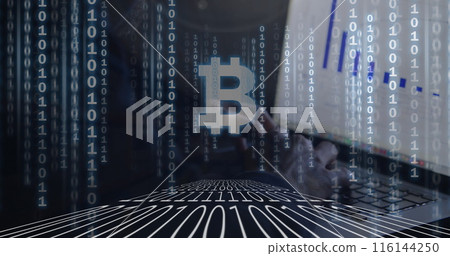 A young Caucasian professional examining digital data on laptop A young Caucasian professional examining digital data on laptop 116144250