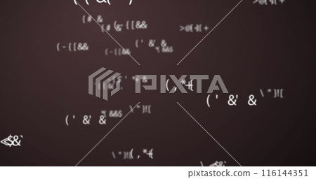 Image of mathematical data processing over brown background Image of mathematical data processing over brown background 116144351