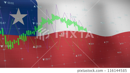Image of data processing over flag of chile 116144585