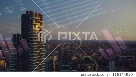 Image of financial data processing over high voltage lines Image of financial data processing over high voltage lines 116144930