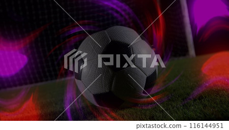 Image of light trails over male soccer player Image of light trails over male soccer player 116144951