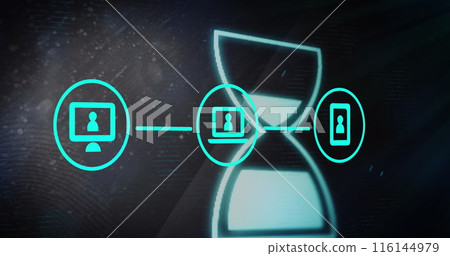 Image of data processing over hourglass Image of data processing over hourglass 116144979