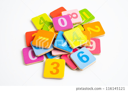 Math number colorful on white background, education study mathematics learning teach. Math number colorful on white background, education study mathematics learning teach. 116145121