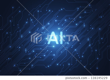 Artificial intelligence chipset on circuit board in futuristic concept technology artwork for web, banner, card, cover. Vector illustration 116145229