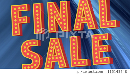 Image of final sale text over blue waves pattern in background Image of final sale text over blue waves pattern in background 116145548