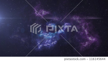 Image of light spots over stars on dark background 116145644