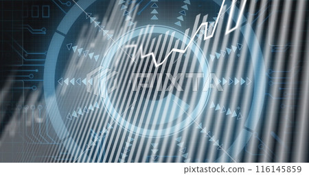 Image of processing circle and integrated circuit in digital space Image of processing circle and integrated circuit in digital space 116145859