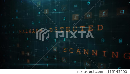 Image of cyberattack text, data processing over security padlock Image of cyberattack text, data processing over security padlock 116145900