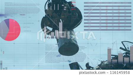 Image of business statistics moving towards the left against green screen background Image of business statistics moving towards the left against green screen background 116145958