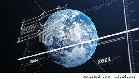 Image of digital data processing over globe 116146152