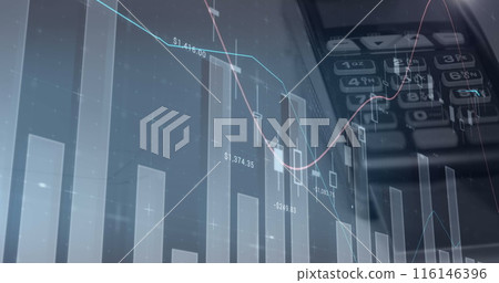 Image of statistics and data processing over paying terminal 116146396