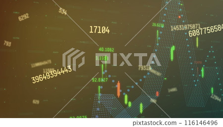 A digitally generated illustration of financial data processing 116146496
