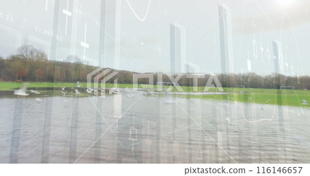 Image of financial graphs over marshes landscape Image of financial graphs over marshes landscape 116146657