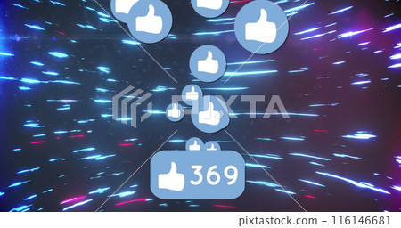 Image of media icons over black background 116146681