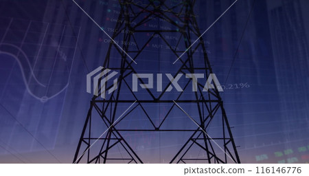 Image of data processing over pylon Image of data processing over pylon 116146776