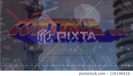 Image of graphs and financial data over continue and office buildings Image of graphs and financial data over continue and office buildings 116146816