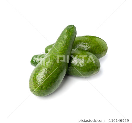 Avocado Isolated, Whole Avokado, Green Avocados Slice, Fresh Alligator Pear, Long Avocado Fruit 116146929