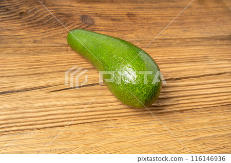 Avocado Isolated, Whole Avokado, Green Avocados Slice, Fresh Alligator Pear, Long Avocado Fruit 116146936