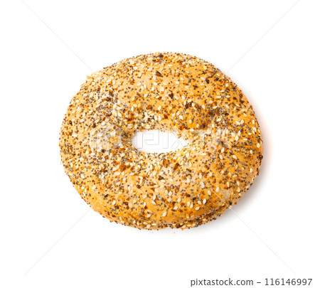 Bagel, Round Bread Bun, Wheat Bakery with Grains And Seeds for Breakfast, Plain Circle Bagel Bread Bagel, Round Bread Bun, Wheat Bakery with Grains And Seeds for Breakfast, Plain Circle Bagel Bread 116146997
