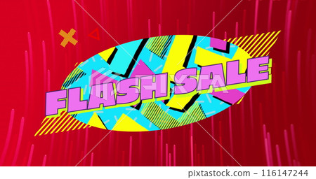 Image of flash sale text over moving trails Image of flash sale text over moving trails 116147244