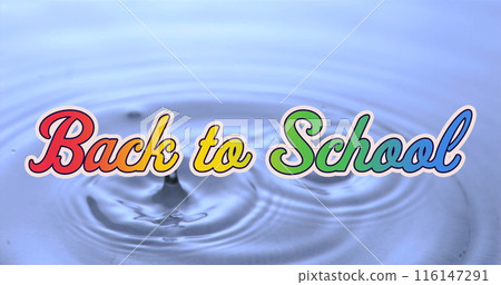 Image of back to school text over water drop Image of back to school text over water drop 116147291