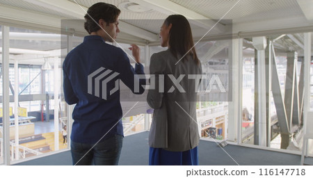 Image of financial data processing over business people 116147718