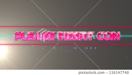 Image of please insert coin text and shapes over light spots on black background Image of please insert coin text and shapes over light spots on black background 116147748
