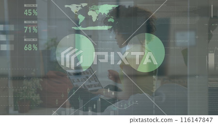 Image of data processing over diverse basketball players at gym 116147847