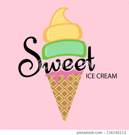 Simple sweet Ice cream logo 116148113