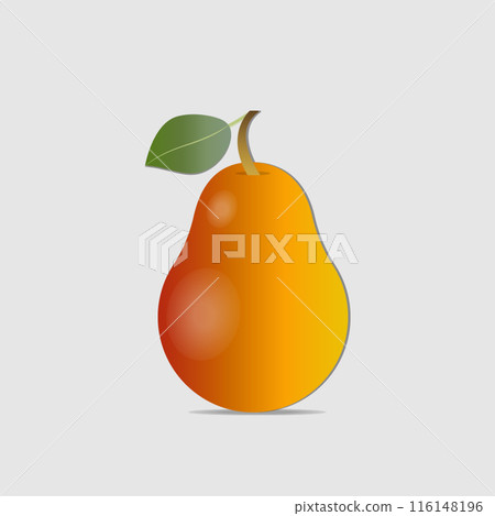 Ripe pear on a white background 116148196