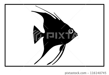 Archer Fish Isolated On White Background. Archerfish unique silhouette design illustration. 116148745