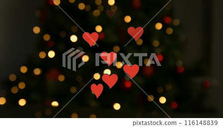 Image of hearts over spots and bubbles Image of hearts over spots and bubbles 116148839