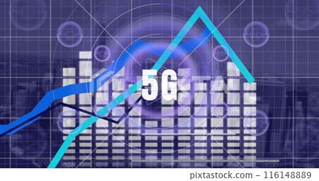 Image of 5g text over moving shapes Image of 5g text over moving shapes 116148889