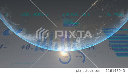 Image of data processing over globe 116148943