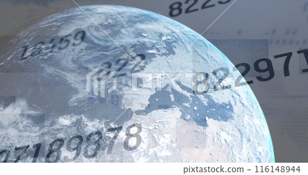 Image of data processing over globe 116148944