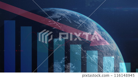 Image of data processing over globe 116148945