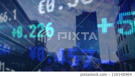 Image of data processing over city Image of data processing over city 116148964