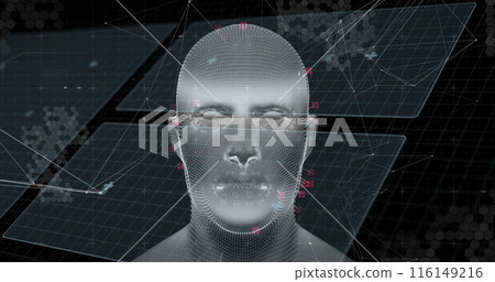 Image of data processing over digital human Image of data processing over digital human 116149216