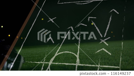 Image of networks of connections over football player Image of networks of connections over football player 116149237