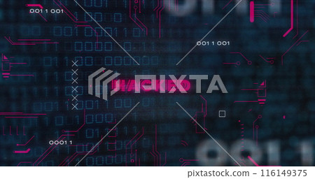 Image of blue binary code changing on transparent background 116149375
