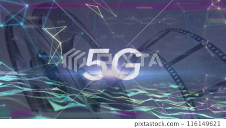 Image of 5g text over data processing and cogs Image of 5g text over data processing and cogs 116149621