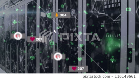 Image of social media data processing over computer servers 116149661