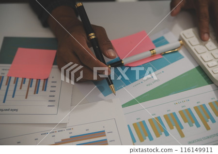 Fund managers team consultation and discuss about analysis Investment stock market at office Fund managers team consultation and discuss about analysis Investment stock market at office 116149911