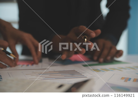 Fund managers team consultation and discuss about analysis Investment stock market at office Fund managers team consultation and discuss about analysis Investment stock market at office 116149921