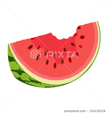 Bitten watermelon slice. Watermelon rind. Bitten watermelon slice. Watermelon rind. 116150228